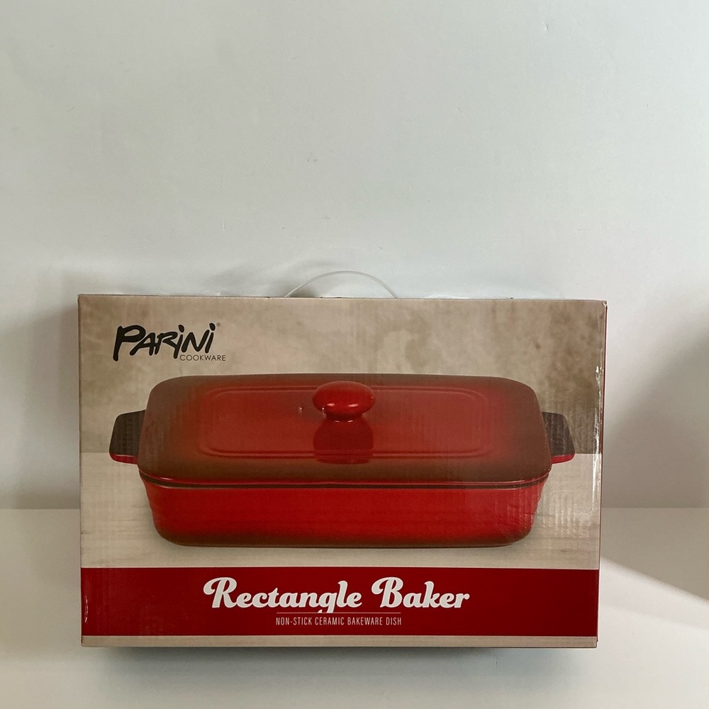 Parini Red Rectangle Ceramic Baker